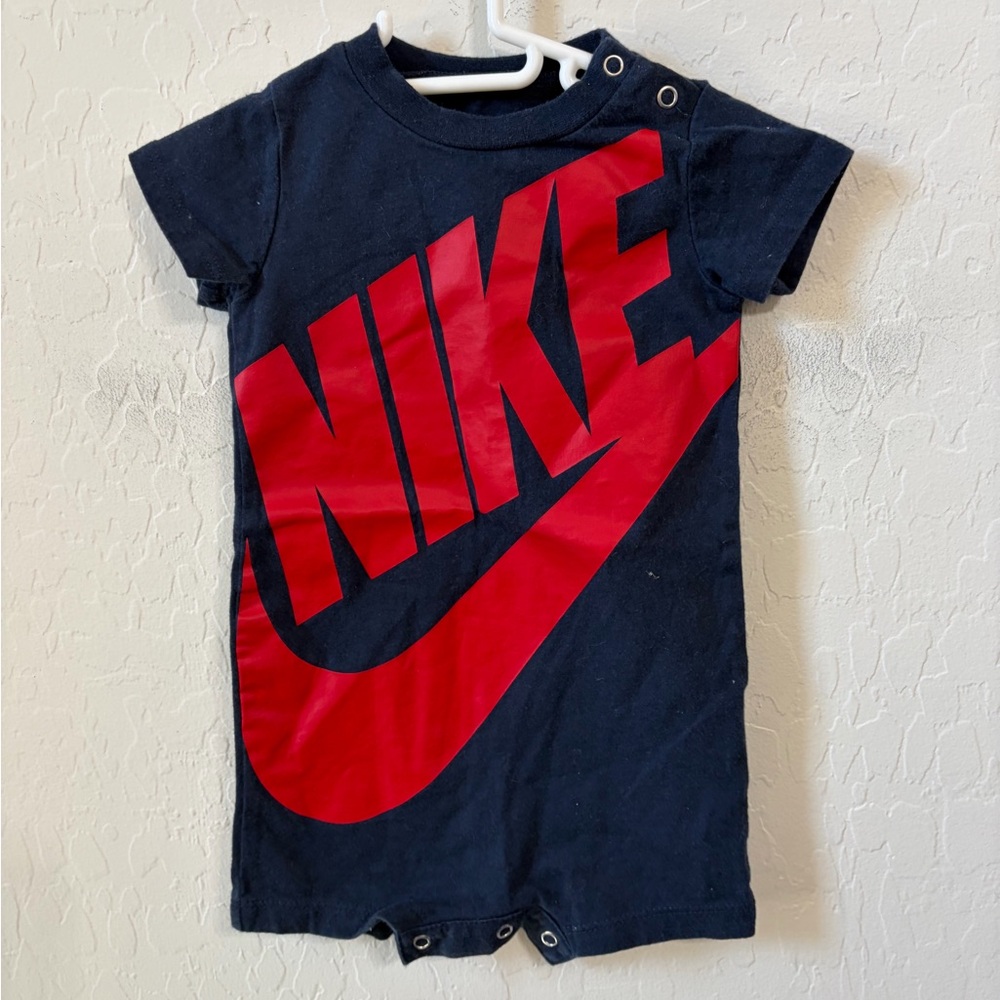 Nike Navy and Red Graphic Baby One-Piece